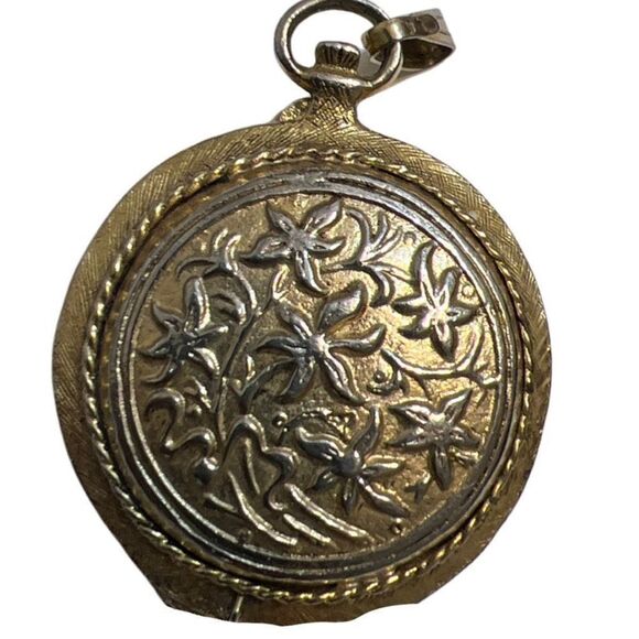 Vintage Working LeJour Pop Up Gold Floral Scene Pocket Watch 17 Jewels Incabloc - Picture 7 of 9